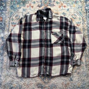 Vintage Black and Red Plaid Casual Button Down Shirt